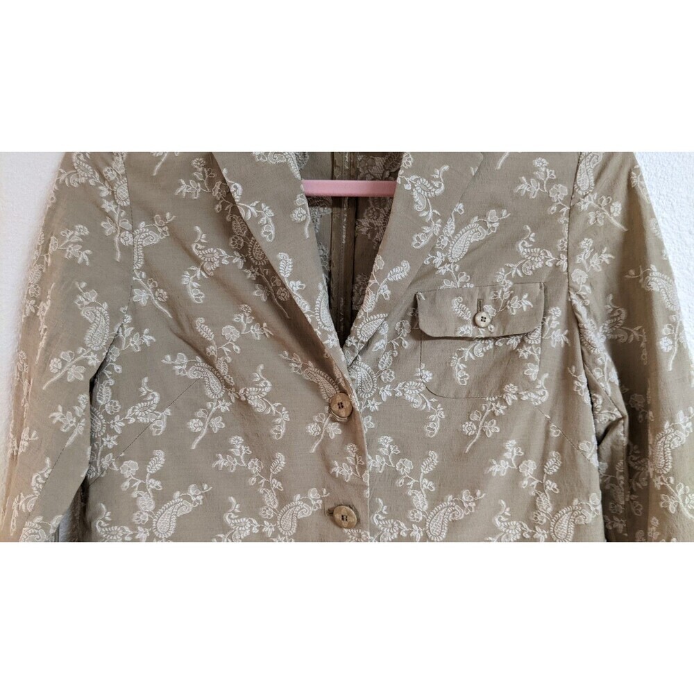 Piazza Sempione Duster Length Embroidered Floral/Paisley Cotton Blend Coat 44/8 - Picture 4 of 15